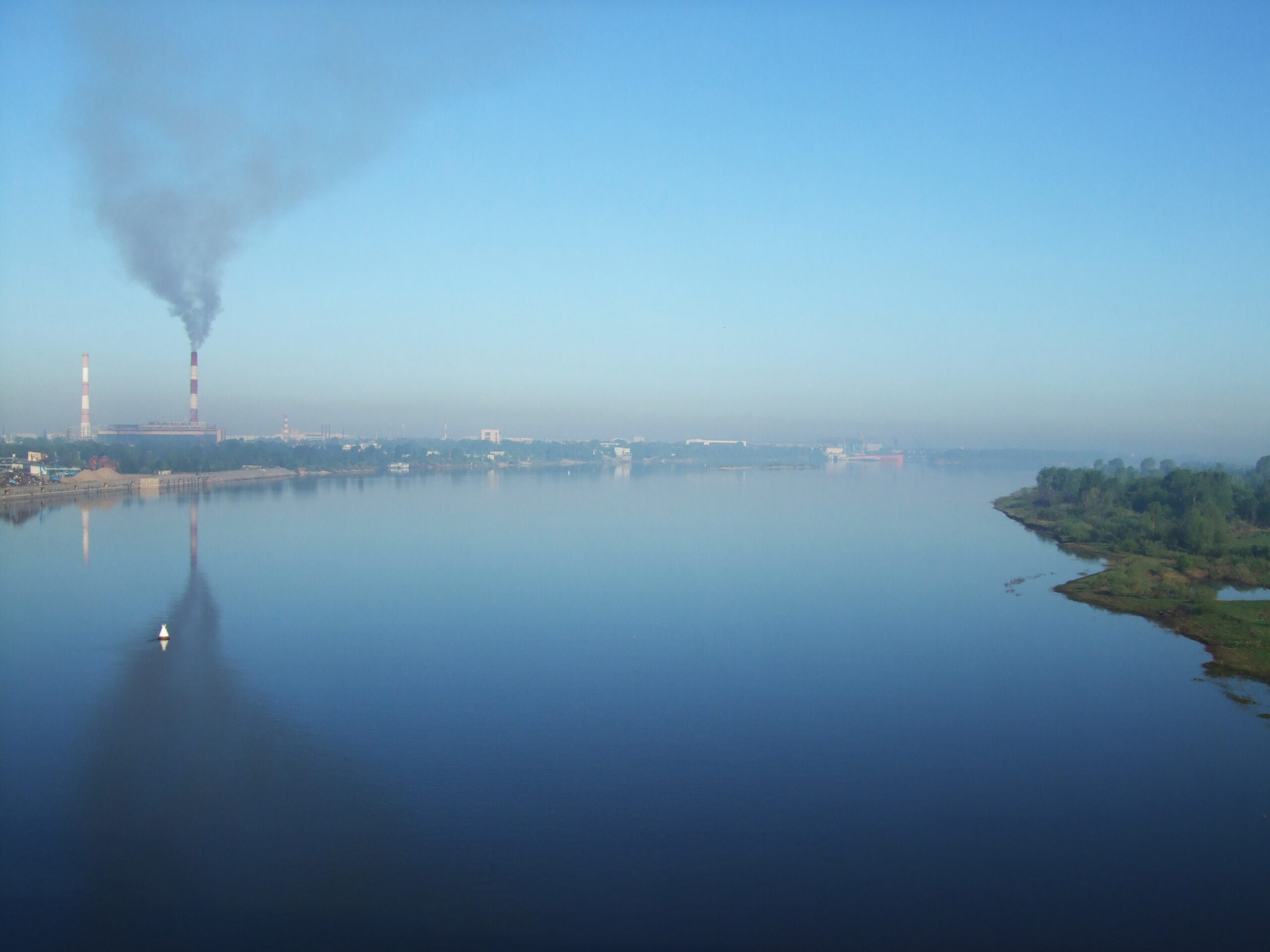 Smoke over the river Volga scaled