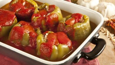 كيفية تحضير الفلفل المحشي باللحم المفروم والصوص 7 كيفية تحضير الفلفل المحشي باللحم المفروم والصوص