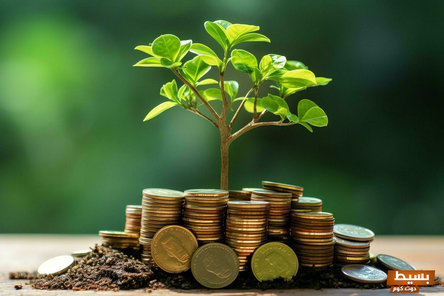 business growth with a growing tree on a coin showing financial developments financial planning concept by ai generated free photo