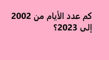 ‏‏كم عدد الأيام من 2002 إلى 20231 نسخة